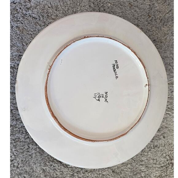 Nino Parrucca Pottery Modernist Plate‎ 10.5" Made in Italy #214 Orange Harvest - Picture 4 of 6